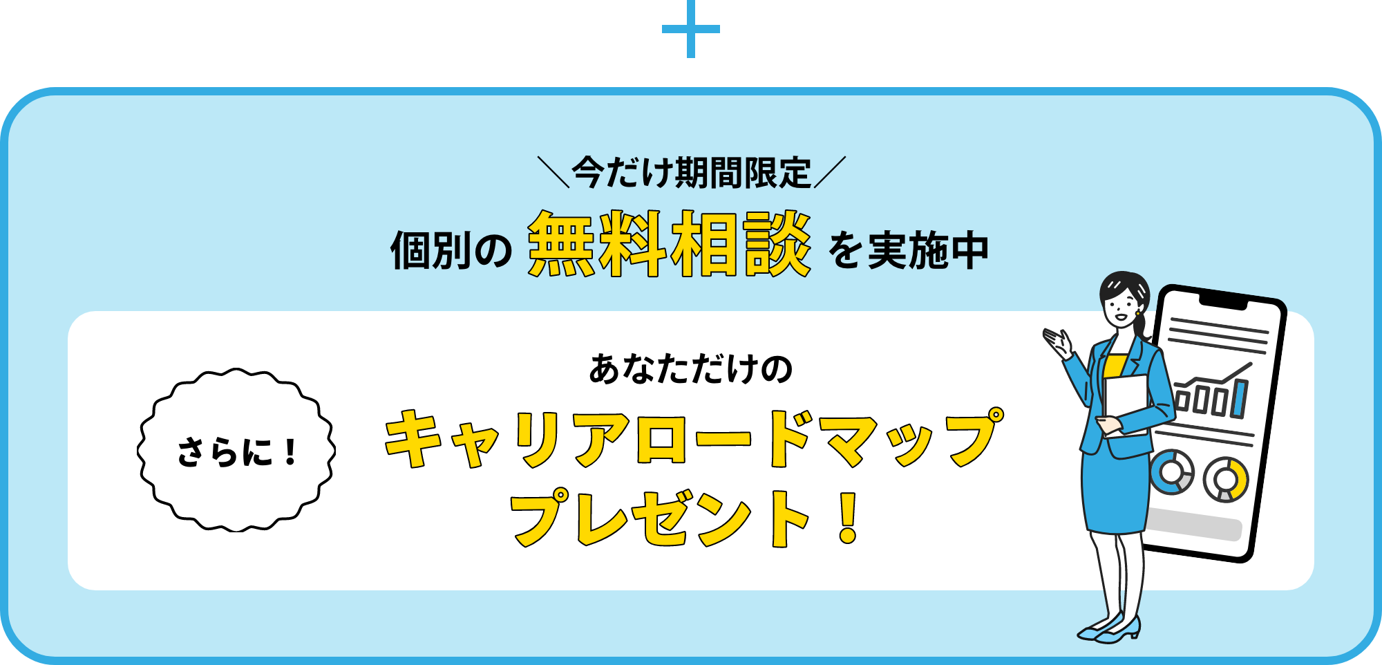 無料相談後にあなたらしい働き方に必要なプランが一目でわかるキャリアロードマッププレゼント