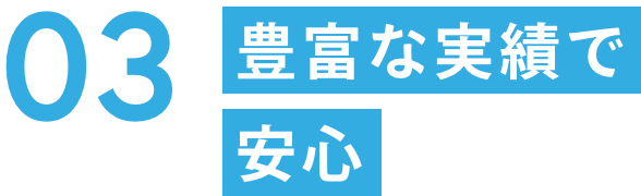 豊富な実績で安心